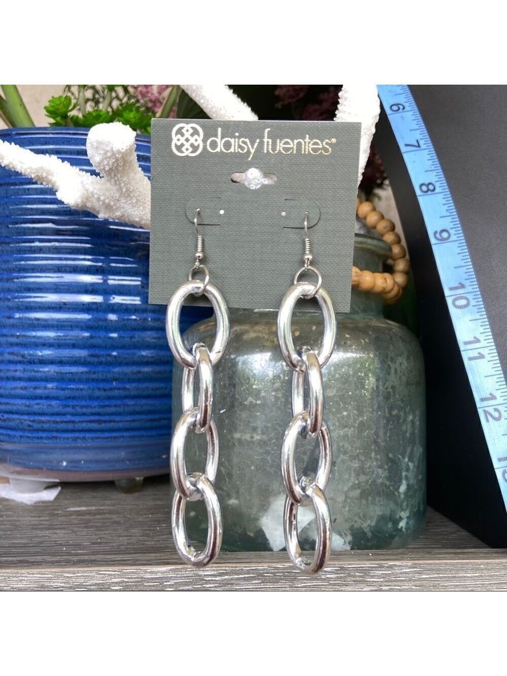 Silver Chai Link Daisy Fuentes Fashion Earrings $16ea / 3 for $25